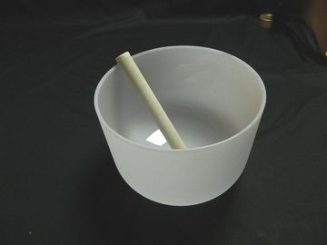 Frosted quartz crystal singing bowl for sound healing