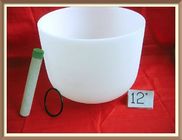 Direct Manufacturer White Chakra Tuned Quartz Singing Bowl with accessory and chakra note FSB951