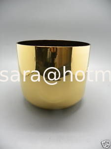 Golden clear quartz crystal singing bowls