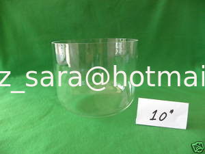 Clear crystal singing bowl with heavy duty carrier