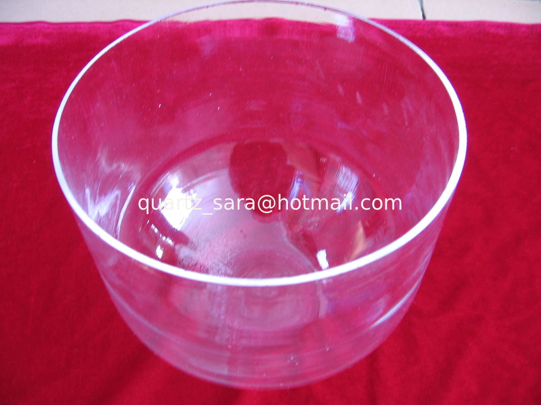 Clear crystal singing bowl for sound therapy