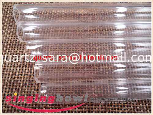 One end closed clear quartz glass tubes fire burning