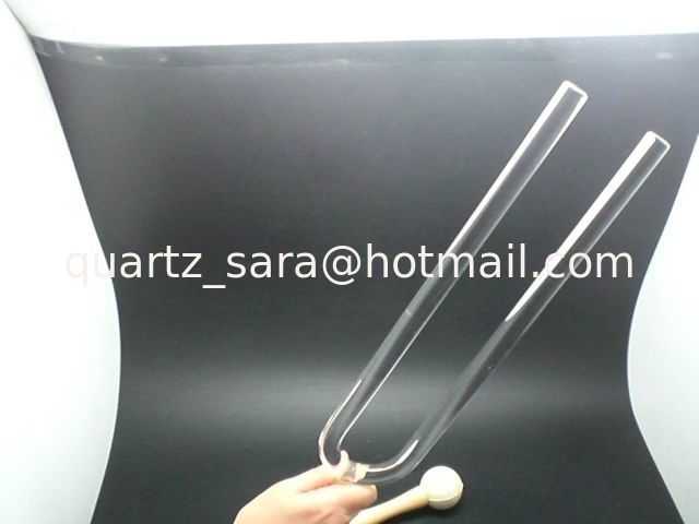 16mm clear quartz crystal  tuning fork hand made