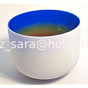 Rainbow Color Note F Heart Chakra Frosted Quartz Crystal Singing Bowl 8" with carryng bag