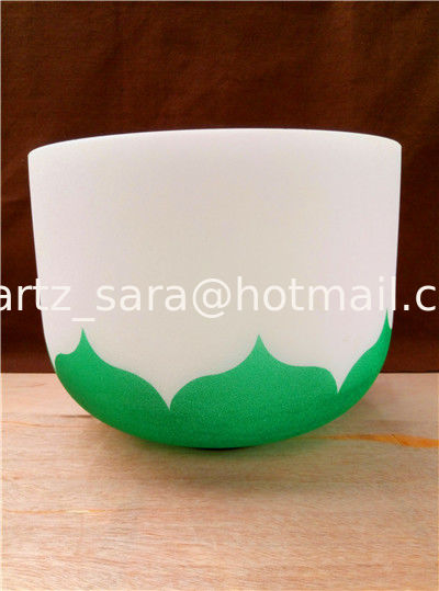 Top Qulity Green Chakra Lotus  Quartz Crystal Singing Bowls 11 inch F440HZ  Factory Sell Directly