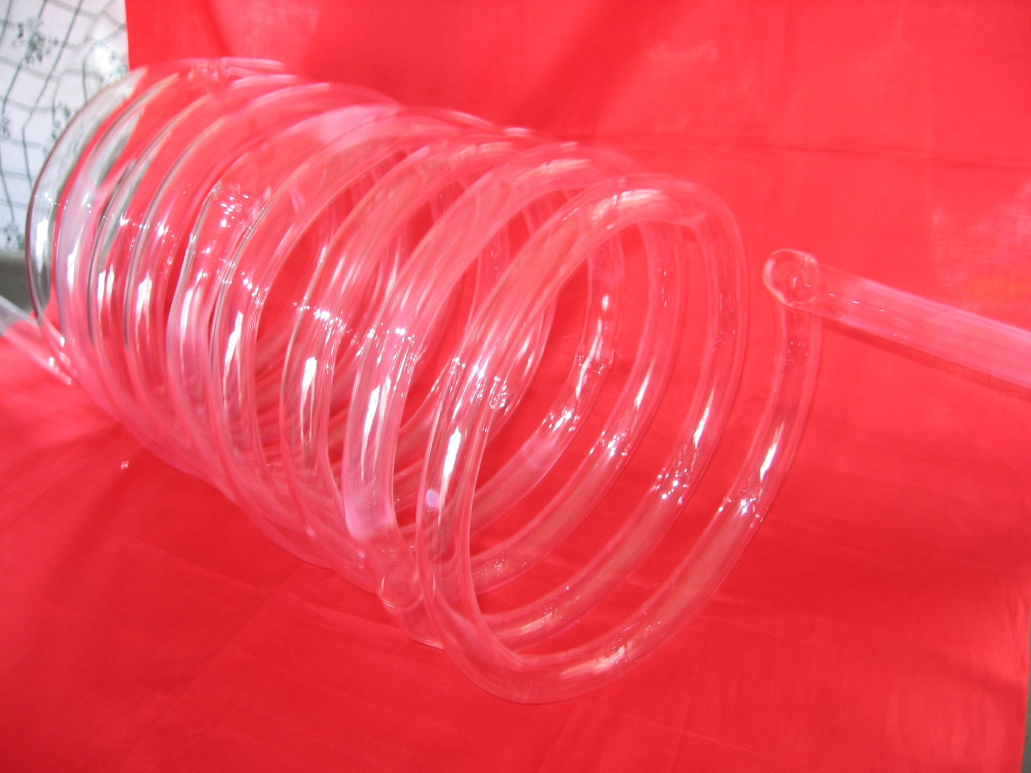 Spiral clear quartz glass tubes