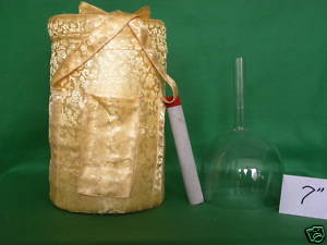 Handle clear crystal singing bowls with bag