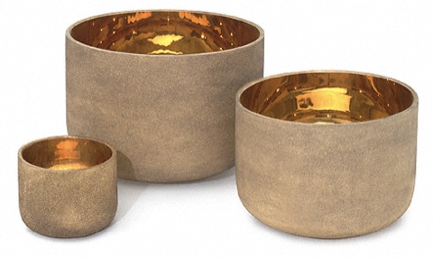 Golden Crystal Singing Bowls
