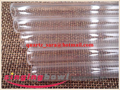 One end closed clear quartz glass tubes fire burning