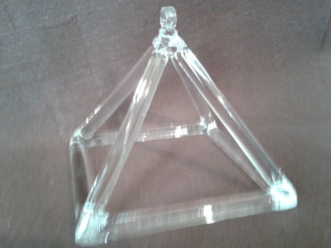 Optically Clear Quartz Crystal Singing Merkaba Pyramid