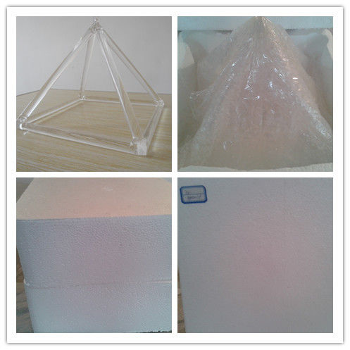 Quartz crystal singing pyramid for harmonic healing and balance with smooth tone
