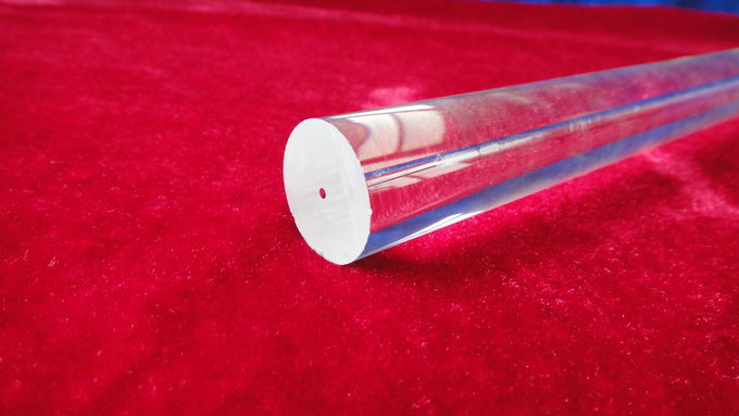Clear quartz glass rod with a hole