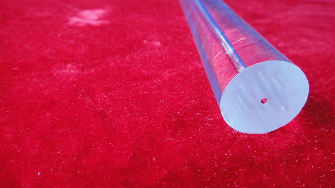 Clear quartz glass rod with a hole