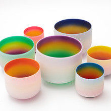 High purity 99.9% Incredibly Resonant Manufacturer Direct Rainbow Quartz Singing Bowl Set