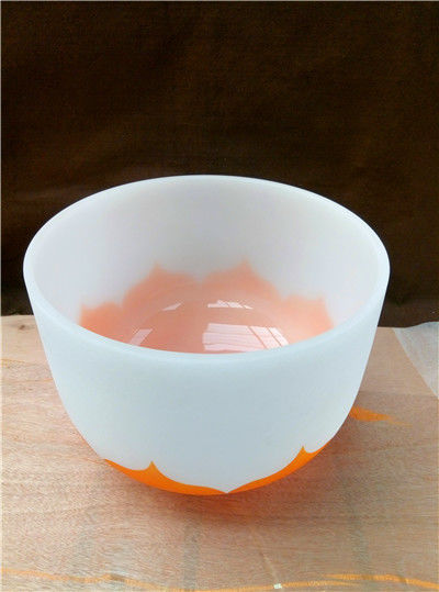 Orange Chakra Lotus Set Quartz Crystal Singing Bowls 440HZ Top Qulity Made In China