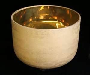 CRYSTAL SINGING BOWLS WITH GOLD