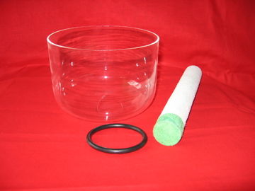 Clear Crystal Singing Bowl with sheep suede striker