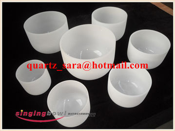 Chakra Tuned Set  Frosted Quartz Crystal Singing Bowl8''-14'' 432hz Pitch