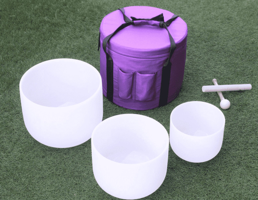 Comfortable  Purple Carrying Case made of Fuctional Fibrics with thicken padded inserts for singing bowls
