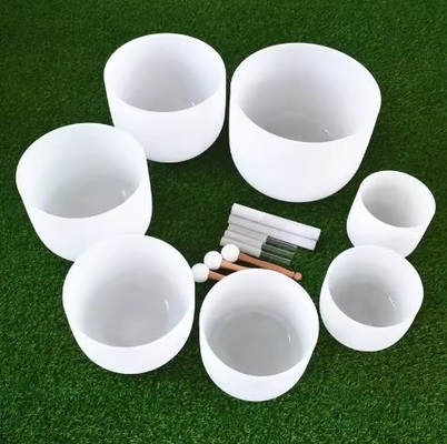 High Standard Quartz Singing Bowls Set 8-14 inch with Carrying bag and Mallets