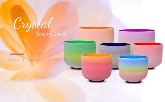 8-14 set Rainbowl Color Crystal Singing Bowls  for Sound Healing with Carrying Bags
