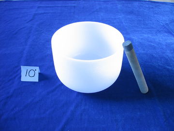 Direct Manufacturer White Chakra Tuned Quartz Singing Bowl with rubber mallet and chakra note FSB951