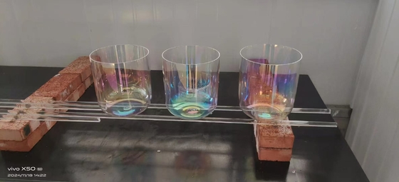 Clear fused alchemy singing bowls with carrying case and mallets
