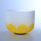 8"  lotus chakra design Frosted Quartz Crystal Singing Bowl for musical entertainment