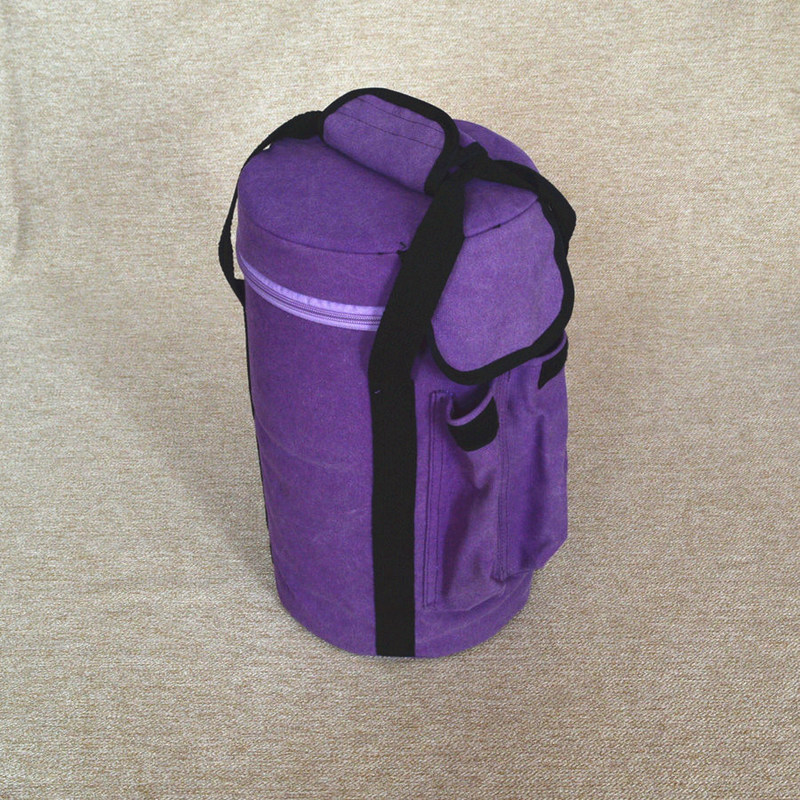 Purple 8-Inch Handle Crystal Singing Bowl Carrier/Case - Oxford Fabric With Storage Pocket