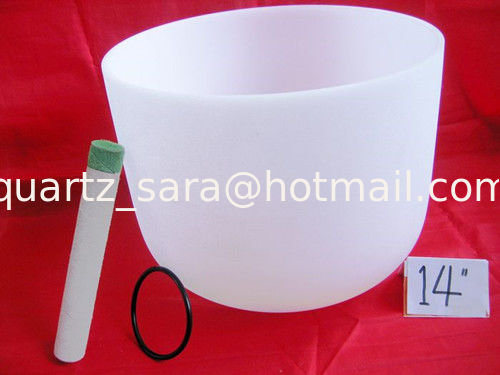Direct Manufacturer White Chakra Tuned Quartz Singing Bowl with Carrying Case and chakra note FSB951