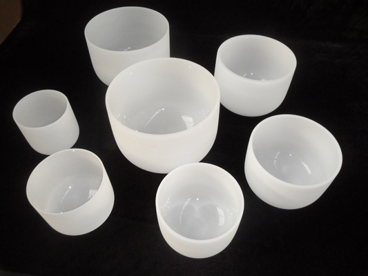 White Chakra Tuned Quartz Singing Bowl Sets Hand Selected with perfect harmony