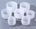 White Frosted Crystal singing bowls with carrying case and suede mallet for sound therapy