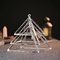 Portable 3-14 inch Clear  Crystal Singing Pyramid for Healing Energy and sound bath