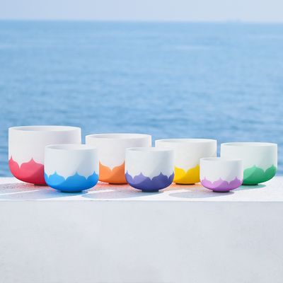 One Set Lotus Chakra Singing Bowl Unique Color for sound bath and meditation