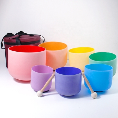 Color crystal singing bowl set 8-14''