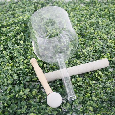 Crystal clear handle singing bowl 7 chakra set