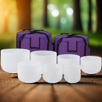 The Original Classic Frosted Crystal Singing Bowls one set  for sound healing instruments