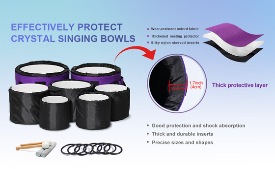 Crystal Singing Bowl Padded Case made of Strong Fabric comfortable and portable