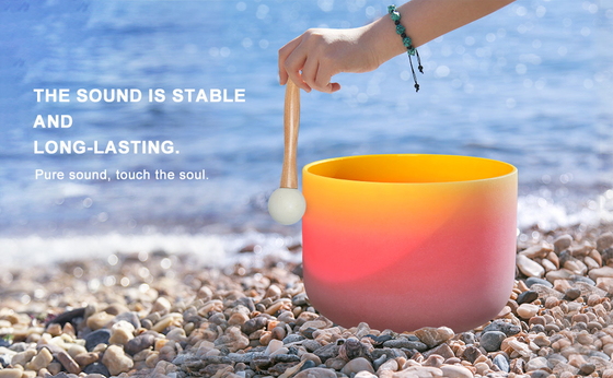 Frosted Rainbow Color Quartz Crystal Singing Bowl for Sould Therapy or Healing made in china