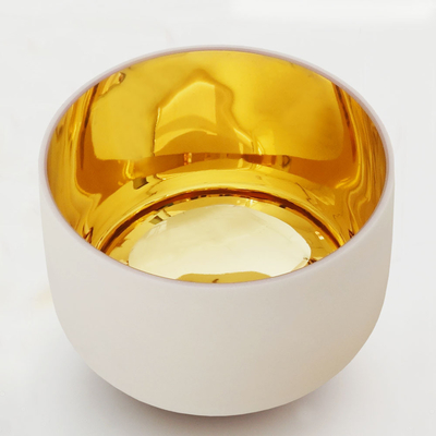 Gold coated crystal singing bowl