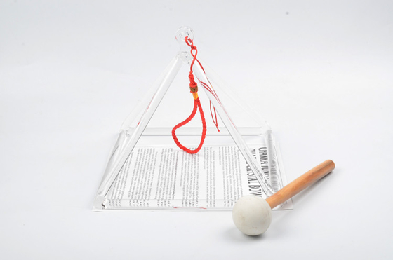 Clear quartz crystal singing pyramids with carry bag factory sell directly