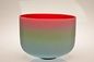 Rainbow Frosted color Chakra Quartz Crystal Singing Bowl For  Sound Healing one set
