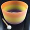 Rainbow Frosted color Chakra Quartz Crystal Singing Bowl For  Sound Healing one set