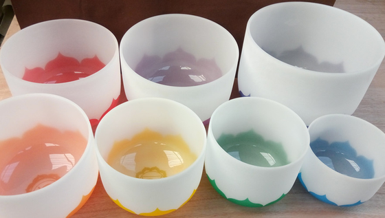 Provides Frosted Singing Bowl with Chakra Tone  CDEFGAB Tone