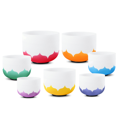 Provides Frosted Singing Bowl with Chakra Tone  CDEFGAB Tone