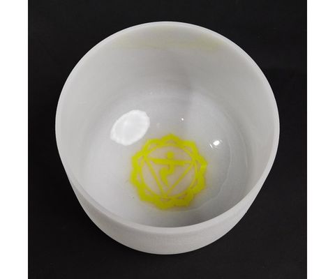 Chakra Symbol Crystal singing bowl for meditation