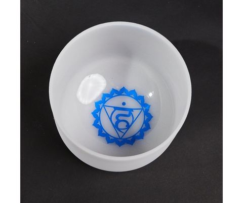 Chakra Symbol Crystal singing bowl for meditation