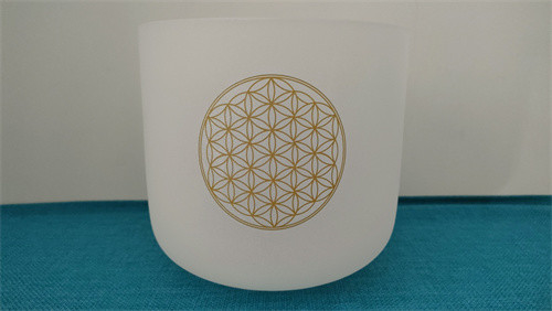 Flower of Life  Quartz Crystal Singing Bowl Set with free Mallet and O-Rings made of high purity quartz