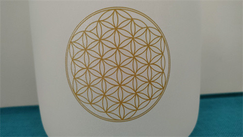 Flower of Life  Quartz Crystal Singing Bowl Set with free Mallet and O-Rings made of high purity quartz