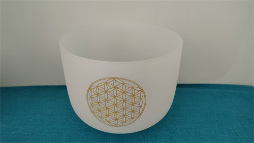 Flower of Life  Quartz Crystal Singing Bowl Set with free Mallet and O-Rings made of high purity quartz